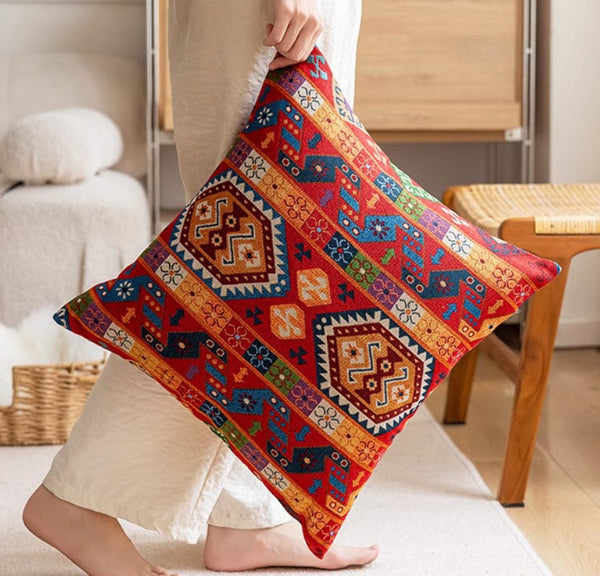 Extra Large Decorative Throw Pillows, Modern Sofa Pillows for Bedroom, Bohemian Decorative Sofa Pillows, Geometric Pattern Chenille Throw Pillow for Couch-ArtWorkCrafts.com