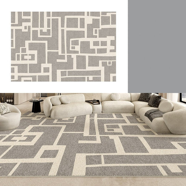 Geometric Modern Rugs for Living Room, Gray Modern Rugs for Bedroom, Contemporary Area Rugs for Dining Room-ArtWorkCrafts.com