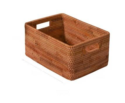 Extra Large Rectangular Storage Basket, Large Storage Baskets for Clothes, Woven Rattan Storage Basket for Shelves, Storage Baskets for Kitchen-ArtWorkCrafts.com