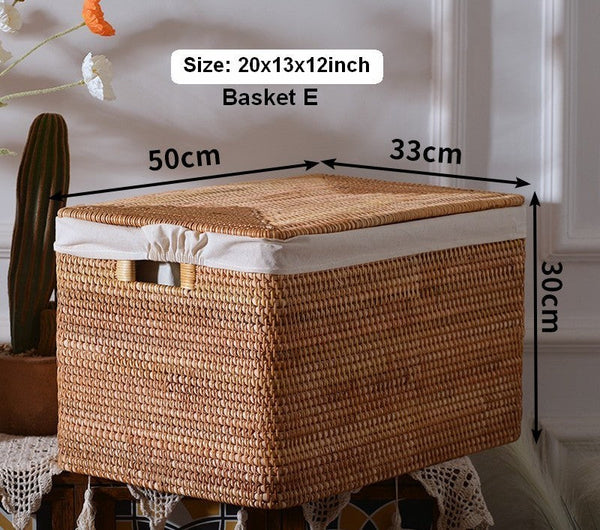 Storage Baskets for Toys, Rectangular Storage Basket for Shelves, Storage Basket with Lid, Storage Baskets for Bathroom, Storage Baskets for Clothes-ArtWorkCrafts.com