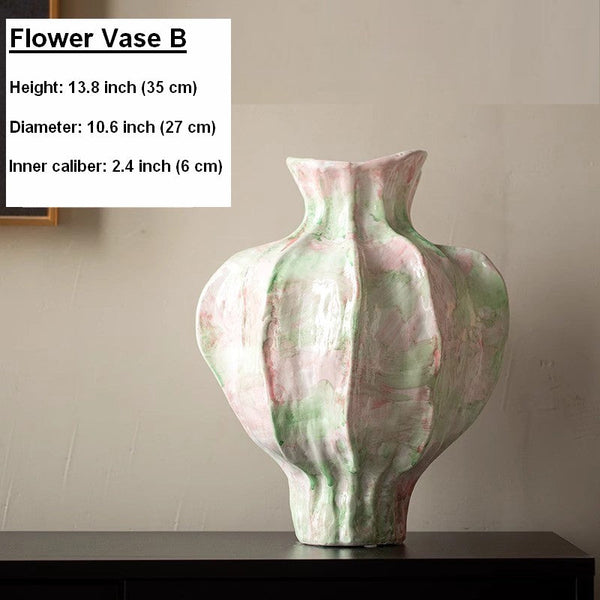 Handmade Modern Flower Vase, Centerpiece Ceramic Bouquet Vases, Large Contemporary Vases on Dining Table, Porcelain Vases for Modern Home Decor-ArtWorkCrafts.com