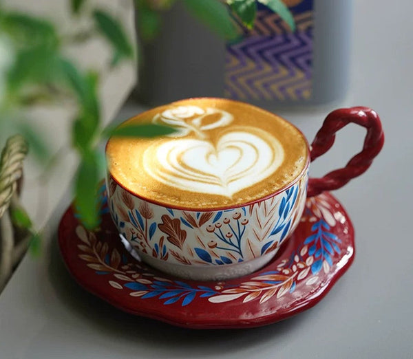 Porcelain Tea Cup Set, Ceramic Coffee Cup Set, Tea Cup With Saucer, Coffee Cup With Saucer, British Afternoon Tea Set, Gift Box Tea Set-ArtWorkCrafts.com