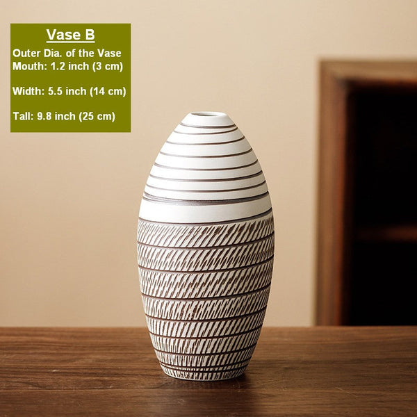 Centerpiece on Dining Table, Large Flower Vase on Table, Modern Bouquet Flower Vases, Handmade Pottery Flower Vases Urn, Water Holding Flower Vases-ArtWorkCrafts.com