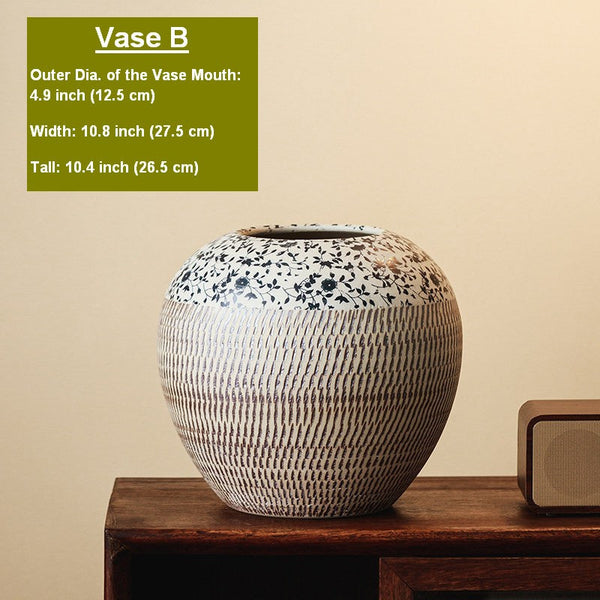 Large Pottery Flower Vases Urn, Centerpiece on Dining Table, Flower Vase on Table, Handmade Water Holding Flower Vases, Modern Bouquet Vases-ArtWorkCrafts.com