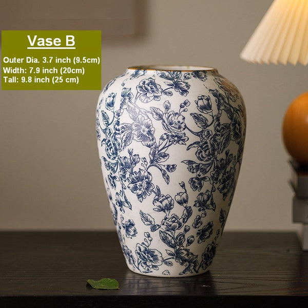 Porcelain Flower Vases, Modern Ceramic Bouquet Vases, Centerpiece on Dining Table, Flower Vase on Table, Handmade Water Holding Flower Vases-ArtWorkCrafts.com