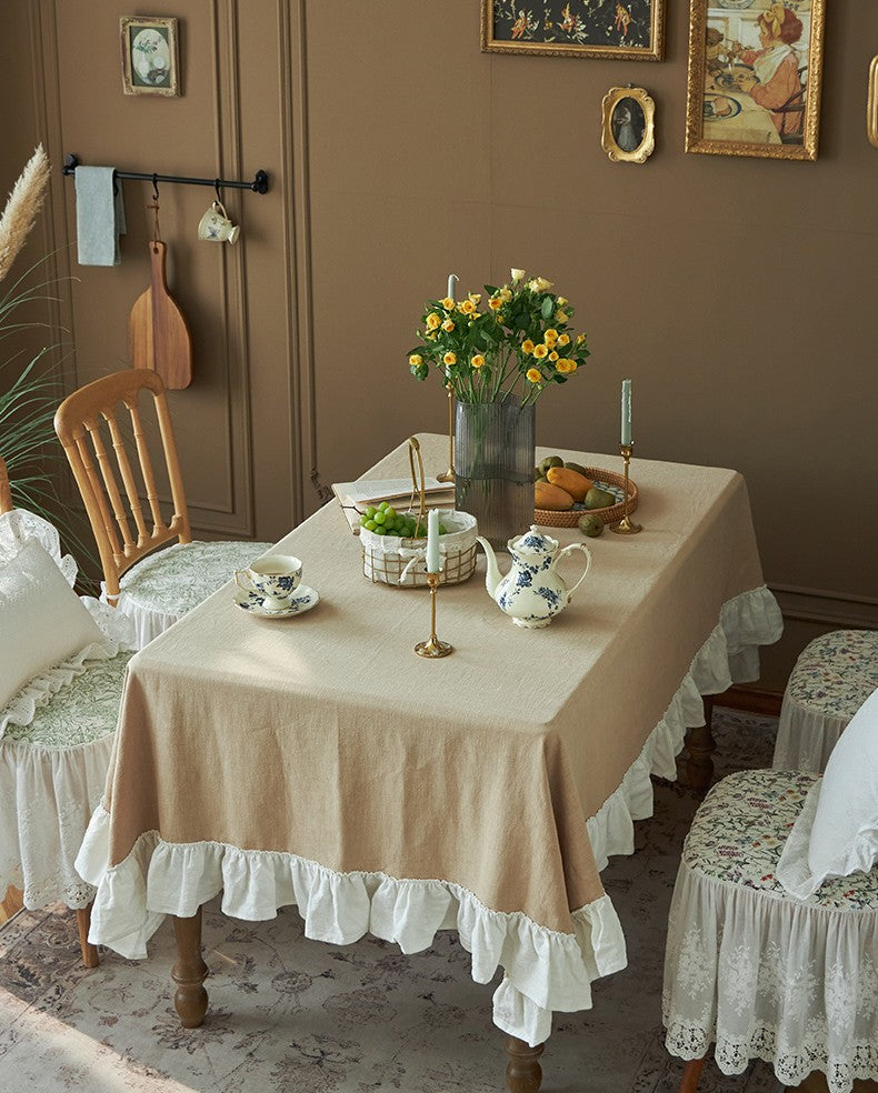 Modern Table Cloth, Beige Tablecloth for Home Decoration, Square Tablecloth for Round Table, Extra Large Rectangle Tablecloth for Dining Room Table-ArtWorkCrafts.com