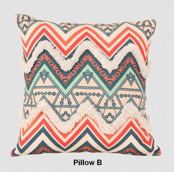 Oriental Decorative Throw Pillows for Living Room, Square Pillows for Couch, Geometric Modern Pillow Covers, Bohemian Decorative Sofa Pillows-ArtWorkCrafts.com