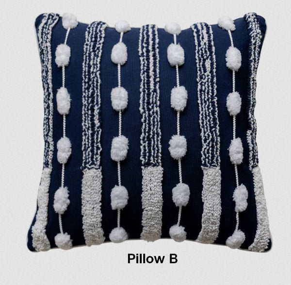 Modern Decorative Pillows for Bedroom, Decorative Pillow Covers, Blue Square Modern Decorative Pillows for Couch, Contemporary Modern Sofa Pillows-ArtWorkCrafts.com