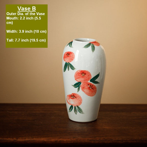 Porcelain Flower Vases, Handmade Water Holding Flower Vases, Modern Flower Vase Centerpiece on Table, Ceramic Bouquet Vases-ArtWorkCrafts.com