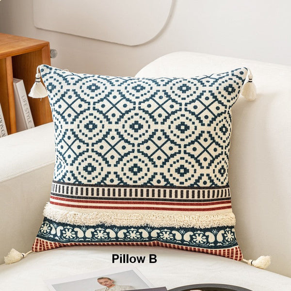 Contemporary Modern Pillow Covers, Square Pillows for Couch, Oriental Decorative Throw Pillows for Bedroom, Bohemian Decorative Sofa Pillows-ArtWorkCrafts.com