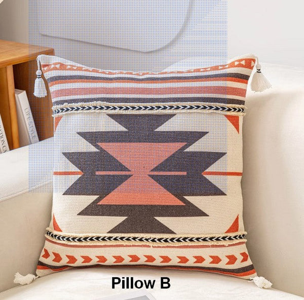 Geometric Modern Pillow Covers, Square Pillows for Couch, Oriental Decorative Throw Pillows for Living Room, Bohemian Decorative Sofa Pillows-ArtWorkCrafts.com