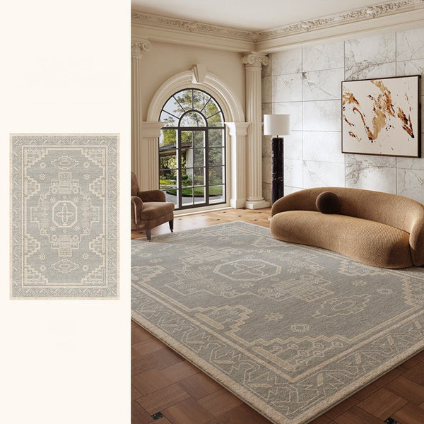 Contemporary Abstract Rugs Next to Bed, Geometric Modern Carpets for Office, Vintage Soft Turkish Rug for Living Room, Large Modern Rugs under Dining Room Table-ArtWorkCrafts.com