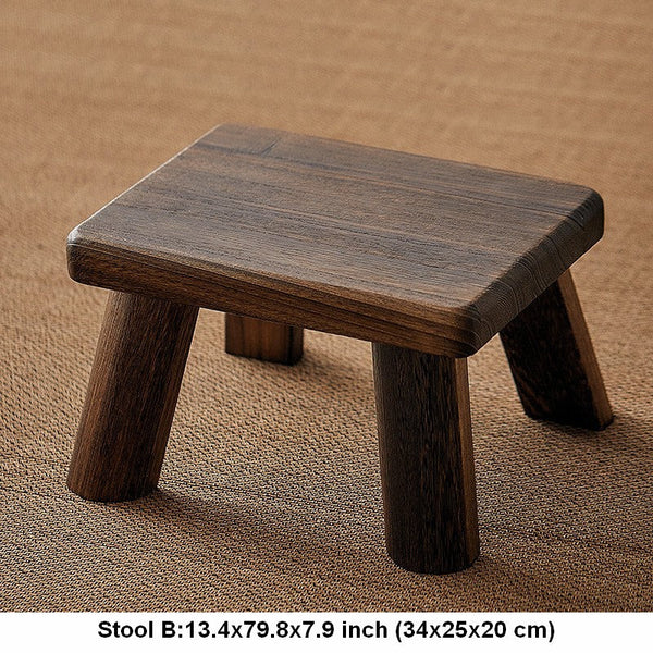 Dining Table Stool, Shoe-changing Stool, Solid Wood low Stool, Paulownia Wood Stool, Children's Wooden Stool, Sofa Stool-ArtWorkCrafts.com
