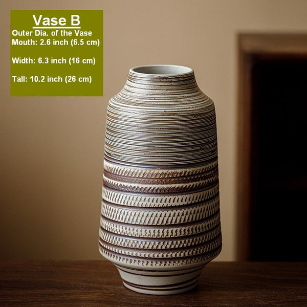 Modern Bouquet Flower Vases, Centerpiece on Dining Table, Handmade Pottery Flower Vases Urn, Water Holding Flower Vases, Large Flower Vase on Table-ArtWorkCrafts.com