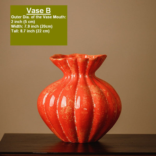 Handmade Water Holding Flower Vases, Porcelain Flower Vases, Modern Flower Vase Centerpiece on Table, Ceramic Bouquet Vases-ArtWorkCrafts.com