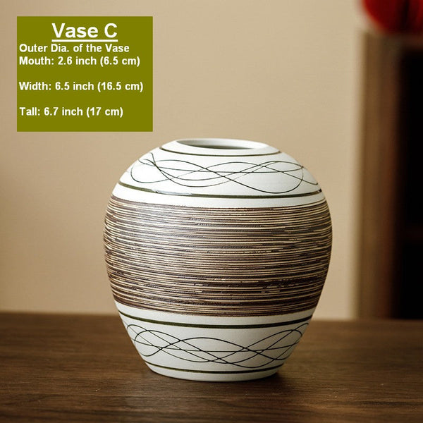 Large Flower Vase on Table, Modern Bouquet Flower Vases, Centerpiece on Dining Table, Handmade Pottery Flower Vases Urn, Water Holding Flower Vases-ArtWorkCrafts.com