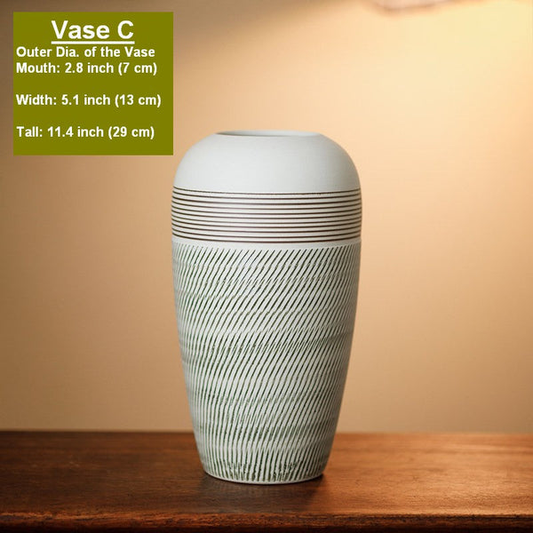 Pottery Flower Vases Urn, Modern Bouquet Flower Vases, Centerpiece on Dining Table, Large Flower Vase on Table, Handmade Water Holding Flower Vases-ArtWorkCrafts.com