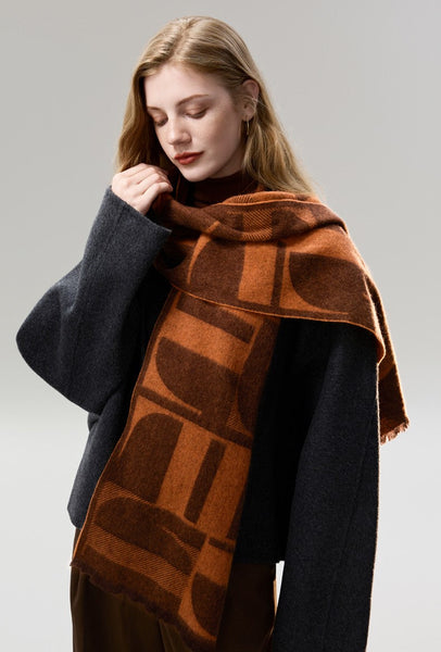 Casual Scarf for Women, Modern Wool Scarf for Women, Fashion Designer Scarf, Cold Weather Scarf, Winter Scarf, Soft Cashmere Scarf for Women-ArtWorkCrafts.com