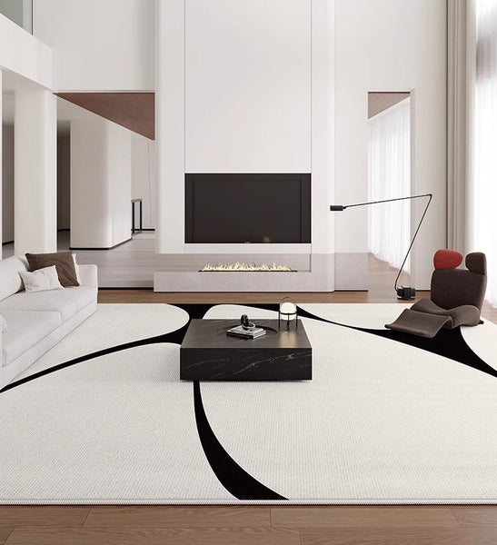 Abstract Contemporary Modern Rugs, Large Modern Rugs for Living Room, Geometric Modern Rugs for Bedroom, Modern Rugs for Dining Room-ArtWorkCrafts.com