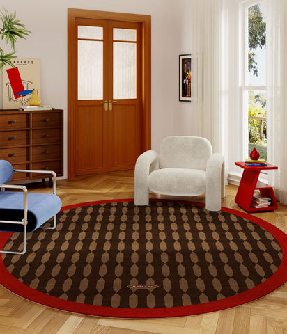 Geometric Modern Rugs for Living Room, Mid Century Circular Rugs for Bedroom, Abstract Contemporary Round Rugs under Chairs, Modern Rugs for Dining Room