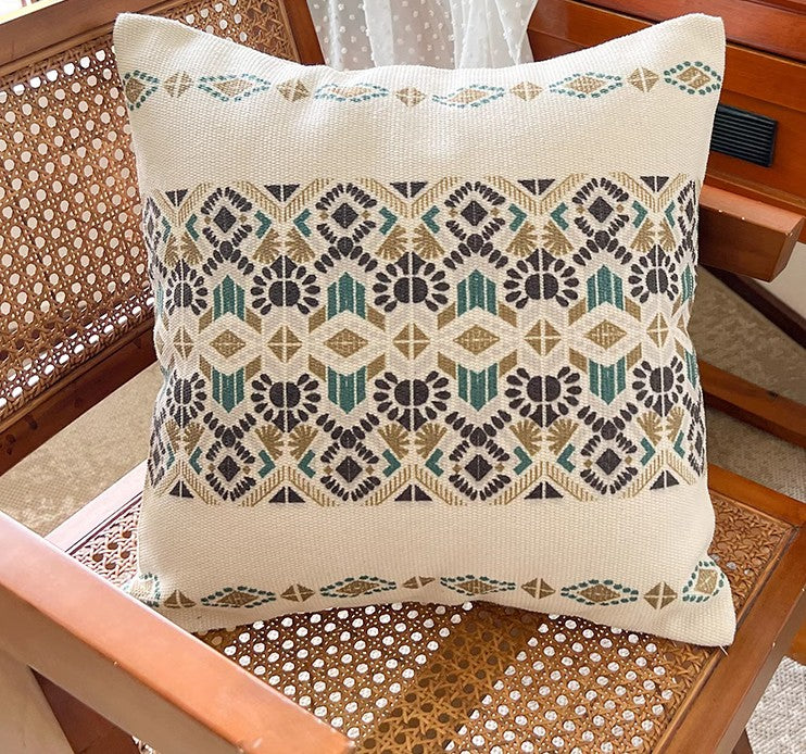 Modern Square Pillows for Couch, Geometric Modern Pillow Covers, Oriental Decorative Throw Pillows for Dining Room, Bohemian Decorative Sofa Pillows-ArtWorkCrafts.com