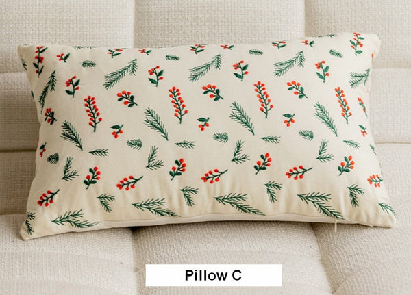 Decorative Pillows for Couch, Farmhouse Decorative Pillows for Sofa, Embroider Flower Cotton Pillow Covers, Spring Flower Decorative Pillows for Bedroom-ArtWorkCrafts.com