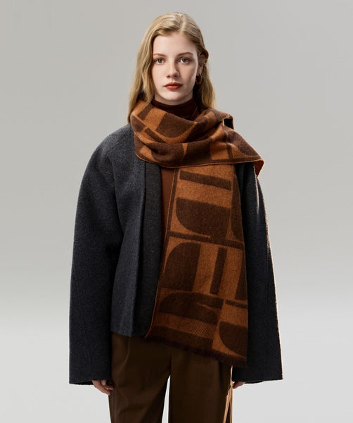 Casual Scarf for Women, Modern Wool Scarf for Women, Fashion Designer Scarf, Cold Weather Scarf, Winter Scarf, Soft Cashmere Scarf for Women-ArtWorkCrafts.com