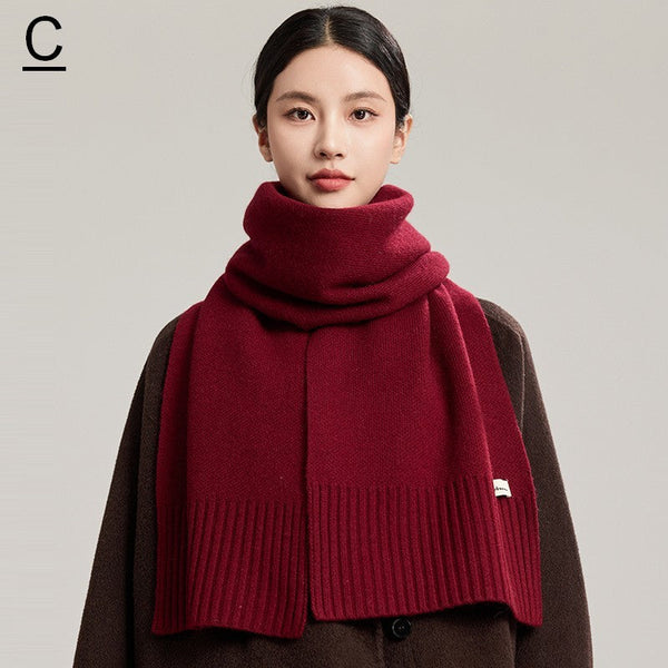 Casual Scarf for Women, Cold Weather Scarf, Fashion Designer Scarf, Red Winter Scarf, Modern Wool Scarf for Women, Soft Cashmere Scarf for Women-ArtWorkCrafts.com