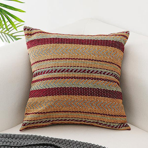 Large Geometric Pattern Chenille Throw Pillow for Couch, Bohemian Decorative Sofa Pillows, Modern Decorative Throw Pillows-ArtWorkCrafts.com