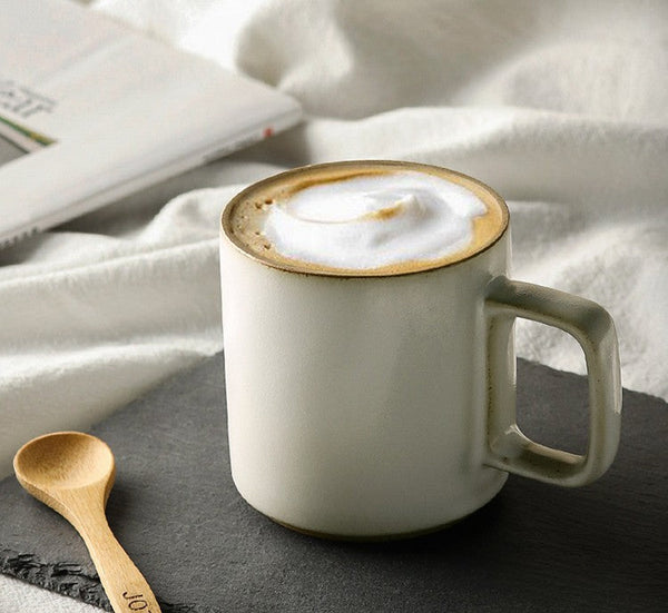 Large Capacity Coffee Mugs, Unique Tea Cup, Large Modern Handmade Pottery Coffee Cup, Creative White Black Ceramic Coffee Mugs-ArtWorkCrafts.com