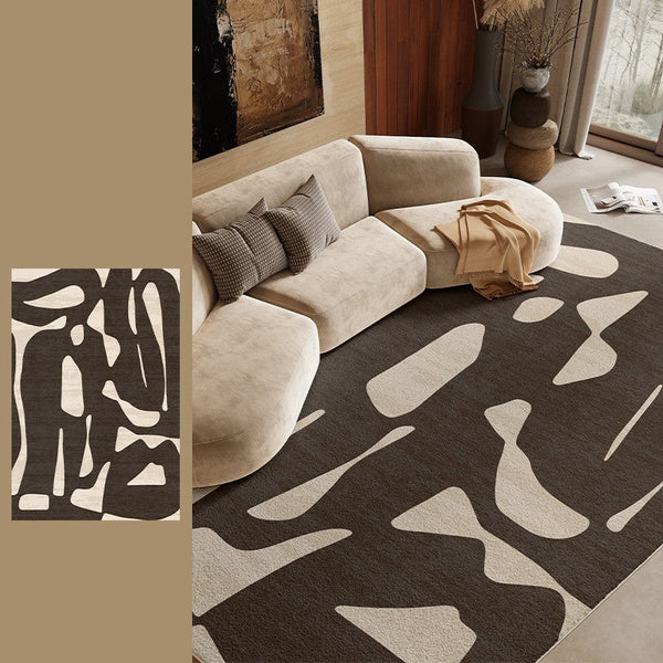 Dining Room Floor Rugs, Abstract Contemporary Rugs for Bedroom, Modern Rug Ideas for Living Room, Modern Rugs under Sofa-ArtWorkCrafts.com