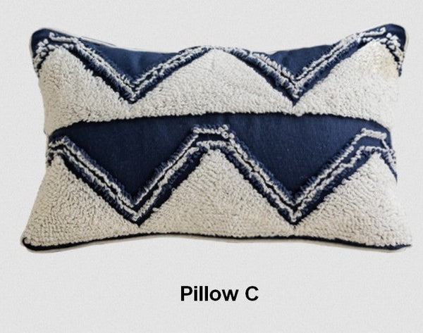 Modern Decorative Pillows for Bedroom, Decorative Pillow Covers, Blue Square Modern Decorative Pillows for Couch, Contemporary Modern Sofa Pillows-ArtWorkCrafts.com