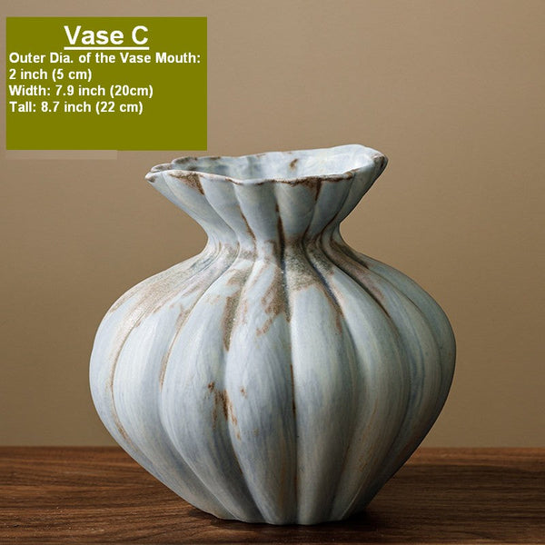 Modern Flower Vase Centerpiece on Table, Handmade Water Holding Flower Vases, Porcelain Flower Vases, Ceramic Bouquet Vases-ArtWorkCrafts.com