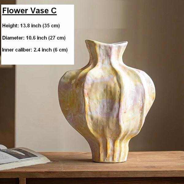 Centerpiece Ceramic Bouquet Vases, Handmade Modern Flower Vase, Large Contemporary Vases on Dining Table, Porcelain Vases for Modern Home Decor-ArtWorkCrafts.com