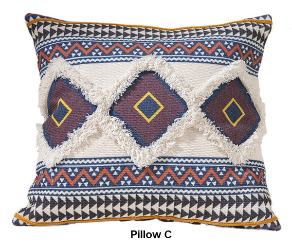 Bohemian Decorative Sofa Pillows for Bedroom, Decorative Square Pillow Covers, Geometric Pattern Decorative Pillow for Couch-ArtWorkCrafts.com