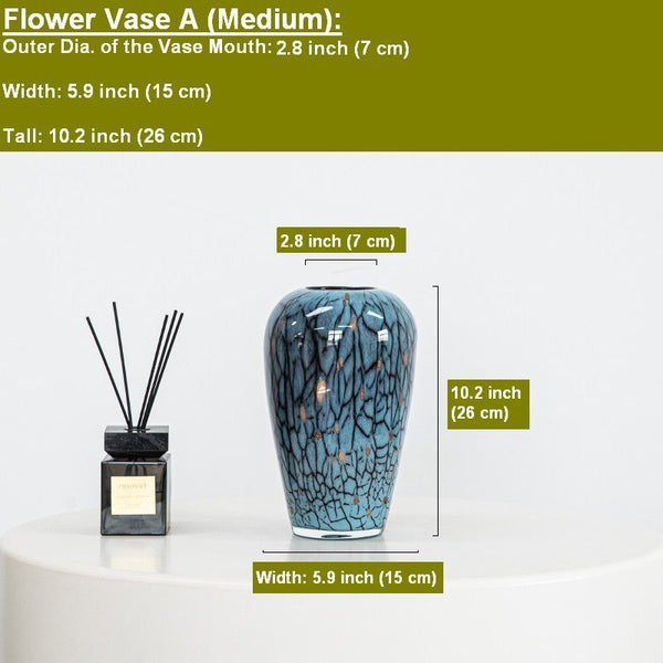 Glass Bud Vases, Bouquet Flower Vase, Colored Glaze Vase for Modern Home Decor, Handmade Liuli Vases, Centerpiece Vases on Table-ArtWorkCrafts.com