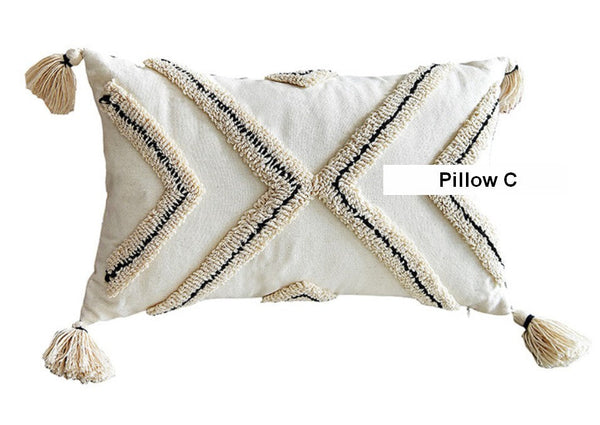 Geometric Square Modern Throw Pillows for Couch, Beige Decorative Throw Pillows, Contemporary Throw Pillow for Interior Design-ArtWorkCrafts.com