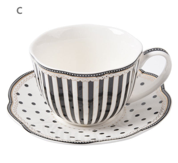 Creative Porcelain Tea Cup Saucer Set, Elegant Modern Ceramic Coffee Cups, Unique Porcelain Cup and Saucer, Afternoon British Tea Cups-ArtWorkCrafts.com