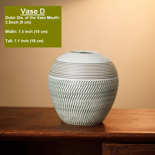 Pottery Flower Vases Urn, Modern Bouquet Flower Vases, Centerpiece on Dining Table, Large Flower Vase on Table, Handmade Water Holding Flower Vases-ArtWorkCrafts.com