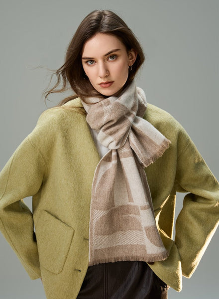 Cold Weather Scarf, Winter Scarf, Soft Cashmere Scarf for Women, Casual Scarf for Women, Modern Wool Scarf for Women, Fashion Designer Scarf-ArtWorkCrafts.com