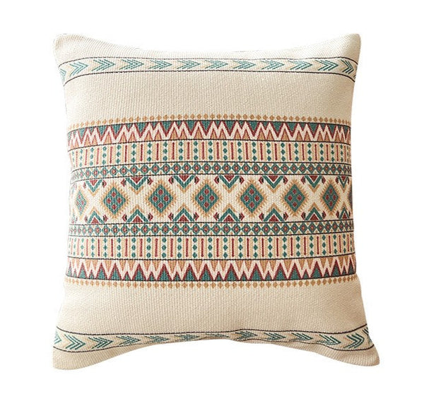 Modern Square Pillows for Couch, Bohemian Decorative Sofa Pillows, Geometric Modern Pillow Covers, Oriental Decorative Throw Pillows for Dining Room-ArtWorkCrafts.com