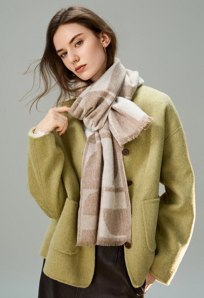 Cold Weather Scarf, Winter Scarf, Soft Cashmere Scarf for Women, Casual Scarf for Women, Modern Wool Scarf for Women, Fashion Designer Scarf-ArtWorkCrafts.com