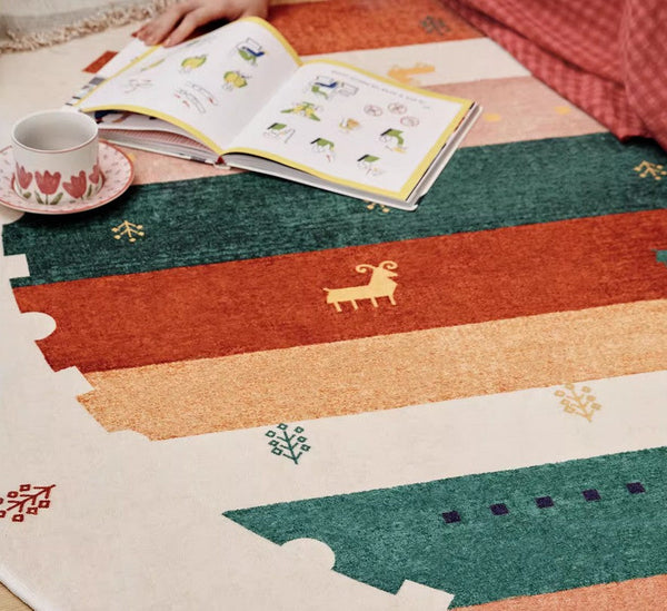 Modern Rugs for Children's Room, Geometric Modern Rug Ideas for Living Room, Circular Modern Rugs for Bathroom, Abstract Contemporary Round Rugs for Dining Room-ArtWorkCrafts.com
