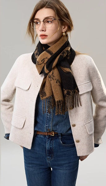 Cold Weather Scarf, Fashion Scarf, Soft Cashmere Scarf for Girls, Elegant Designer Scarf, Holiday Women Scarf, Christmas Gifts for Her, Modern Wool Scarf, Warm Winter Scarf-ArtWorkCrafts.com