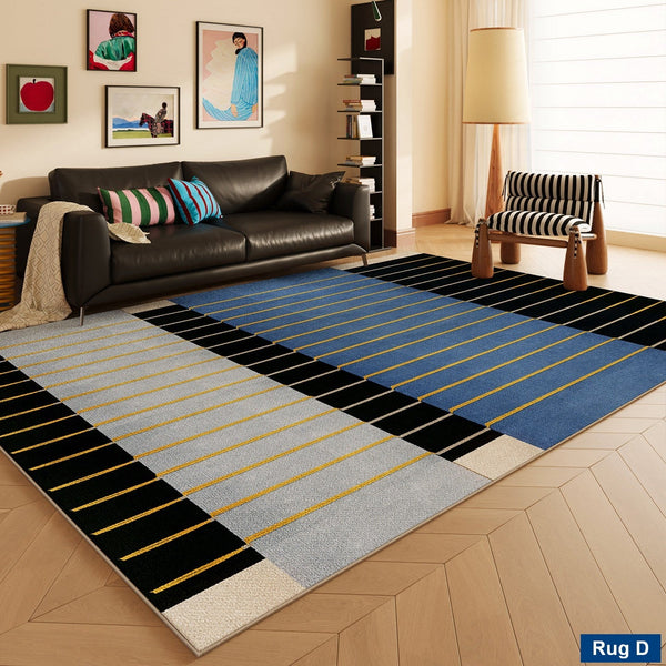 Bedroom Modern Floor Carpet, Blue Modern Rug Designs, Mid Century Modern Rugs, Contemporary Modern Rugs for Dining Room, Living Room Rug Ideas-ArtWorkCrafts.com