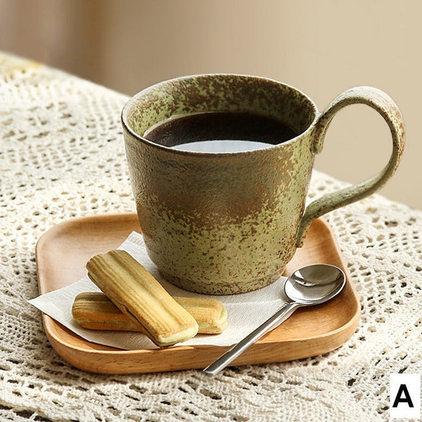 Creative Brown Green Blue Ceramic Coffee Mugs, Large Modern Handmade Pottery Coffee Cup, Large Unique Tea Cup, Large Capacity Coffee Cups-ArtWorkCrafts.com