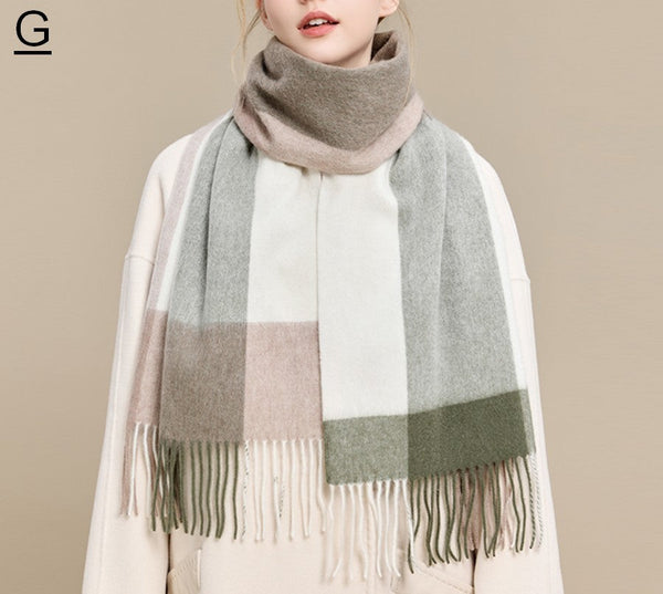 Elegant Wool Scarves, Winter Wool Scarf, Warm Winter Scarf, Holiday Scarf, Christmas Gifts for Her, Cold Weather Scarf, Fashion Scarf, Soft Cashmere Scarf for Girls-ArtWorkCrafts.com