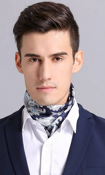 Scarf For Suit Men, Thin Silk Neck Scarf, Short Real Silk Scarf, Mens Short Silk Neckwear, Skinny Silk Scarf Mens, Casual Silk Scarf Men, Lightweight Short Silk Scarf-ArtWorkCrafts.com