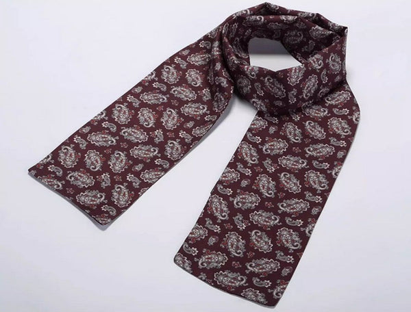 Thin Silk Neck Scarf, Scarf For Suit Men, Short Real Silk Scarf, Mens Short Silk Neckwear, Skinny Silk Scarf Mens, Casual Silk Scarf Men, Lightweight Short Silk Scarf-ArtWorkCrafts.com