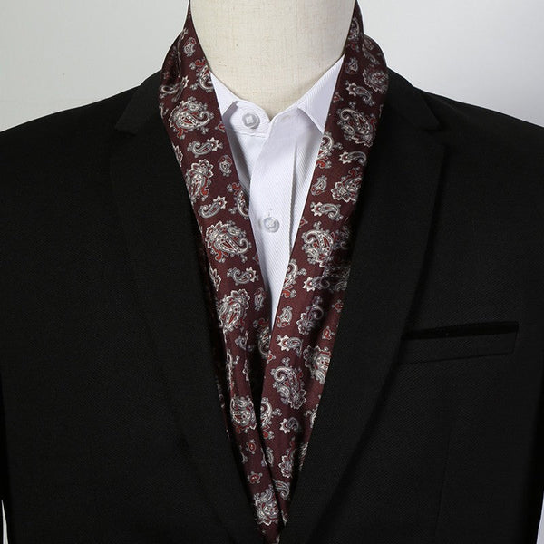 Thin Silk Neck Scarf, Scarf For Suit Men, Short Real Silk Scarf, Mens Short Silk Neckwear, Skinny Silk Scarf Mens, Casual Silk Scarf Men, Lightweight Short Silk Scarf-ArtWorkCrafts.com